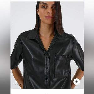 Apparis faux leather martine top
